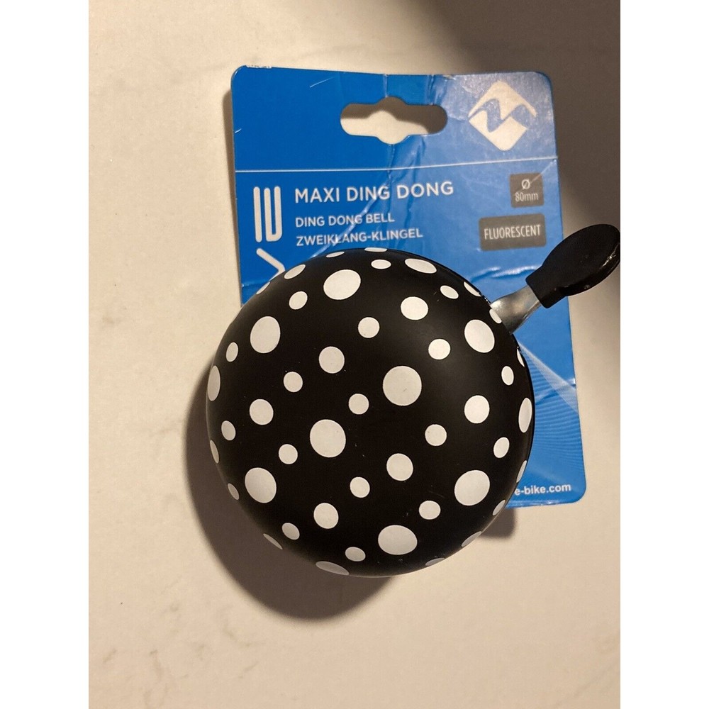 Fluorescent Glow In Dark Black White Dot Ding-Dong Maxi Wave Bicycle Bell 420322